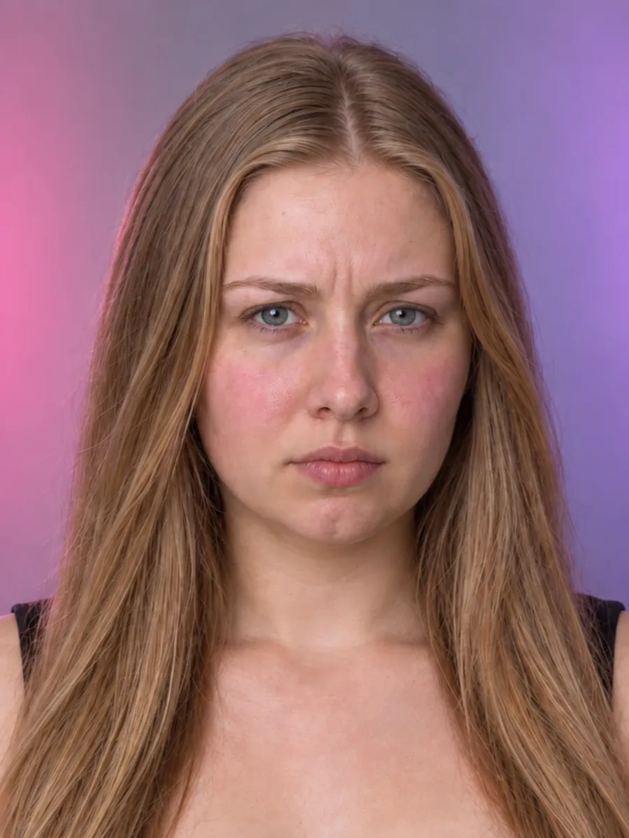 Anneli vorher mit langem Haar