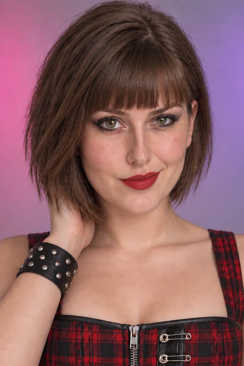 Maisie, Paketzustellerin: neuer Look – kurzer Bob auf Kieferhöhe