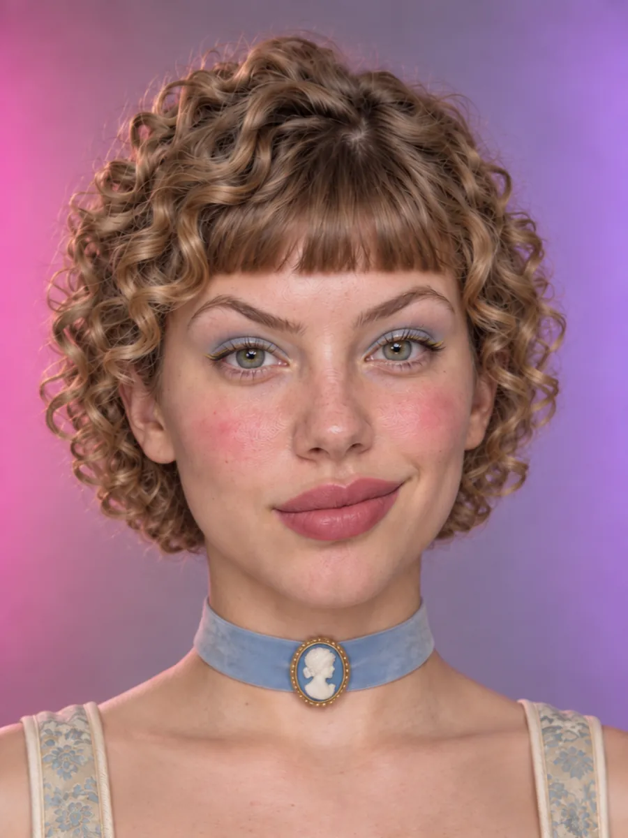 Poppy nachher: sehr kurzer Bob auf Ohrhöhe