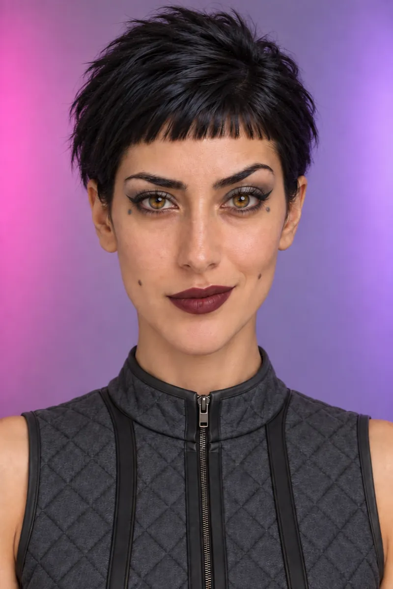 Wren, Tätowiererin: neuer Look – Pixie mit freiem Nacken