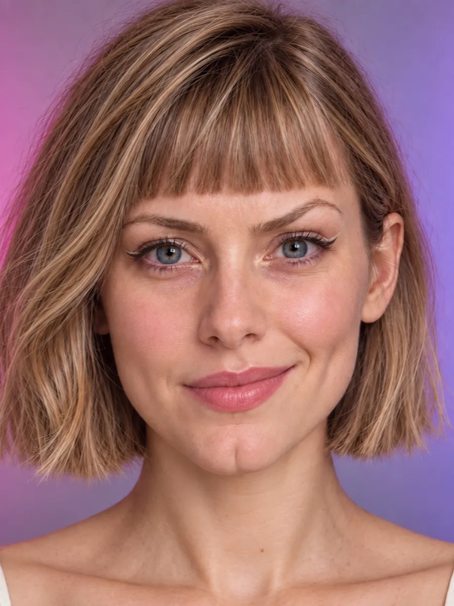 Clara nachher: sehr kurzer Bob auf Ohrhöhe