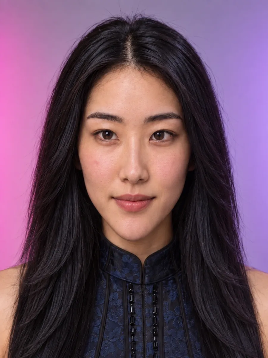 Yuna vorher mit langem Haar