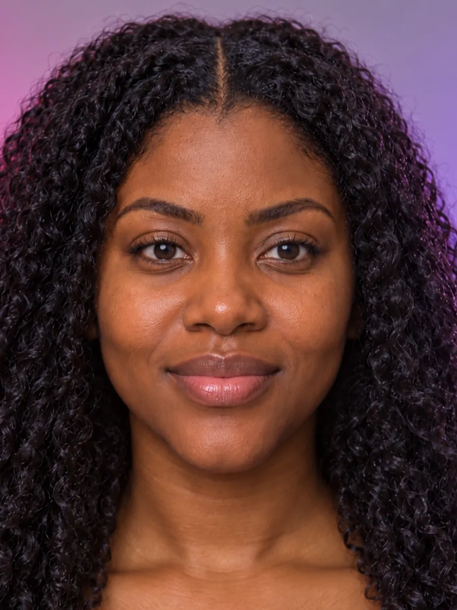 Adaeze vorher mit langem Haar