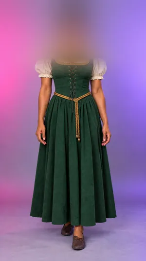 Adaeze nachher: dasselbe Outfit mit kurzem Haar, Kopf verwischt, KI-generiert